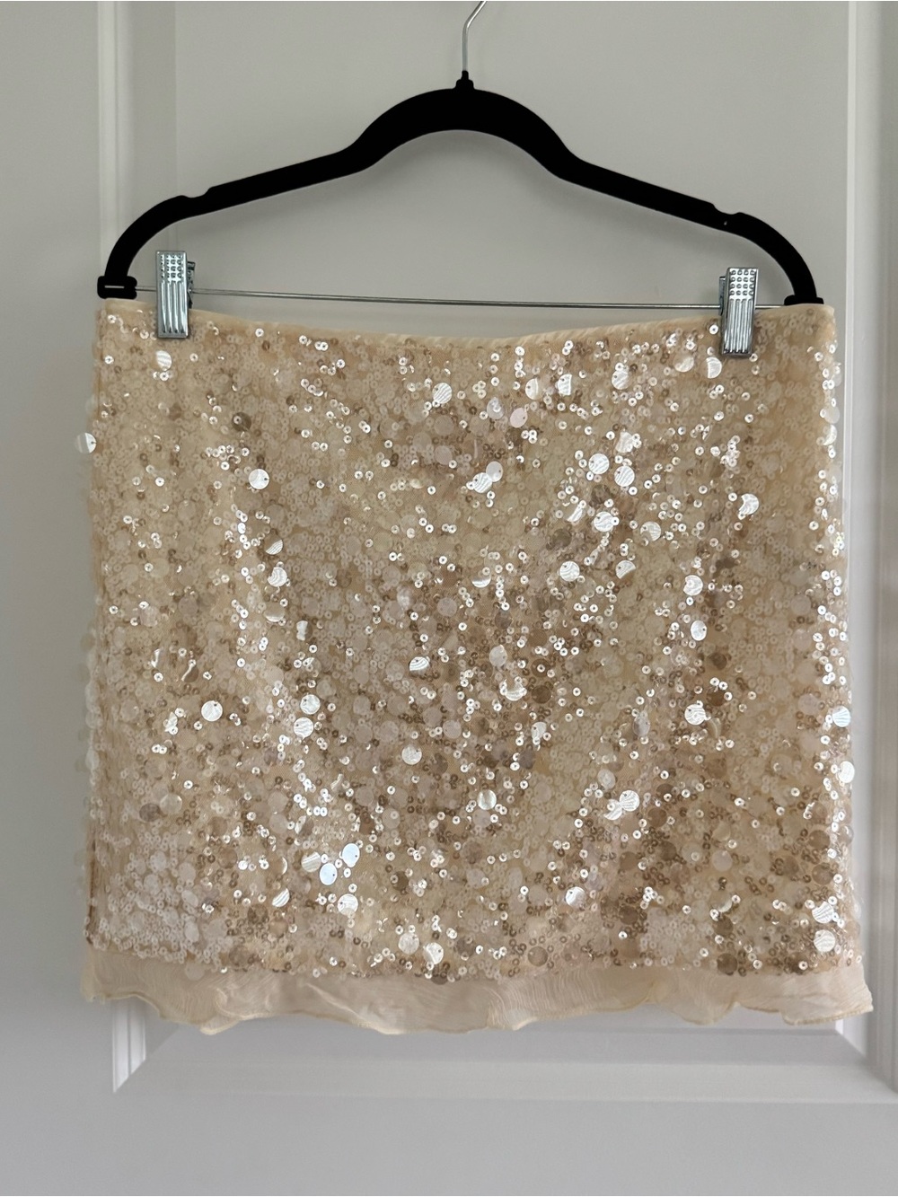 J. Crew Champagne Sequin Mini Skirt